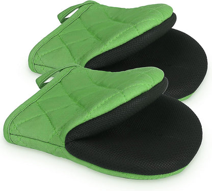 Goldmeet Mini Oven Mitts 2-Pack, 7"x5.5", 500°F Silicone Grip, Gray