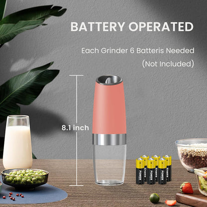 Battery Operated Salt And Pepper Grinder Set 2 Pack (Black)