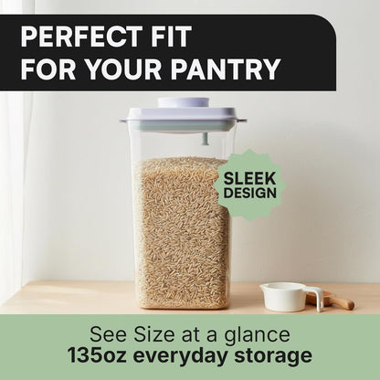 Bop Top Airtight Food Storage Containers with Lid 2 Cups / 16 oz | Kitchen Canister Sets | Air Tight Pantry Container | Pop Top Dry Food Storage Containers for Snacks, Sugar, Flour, Baking, Pasta