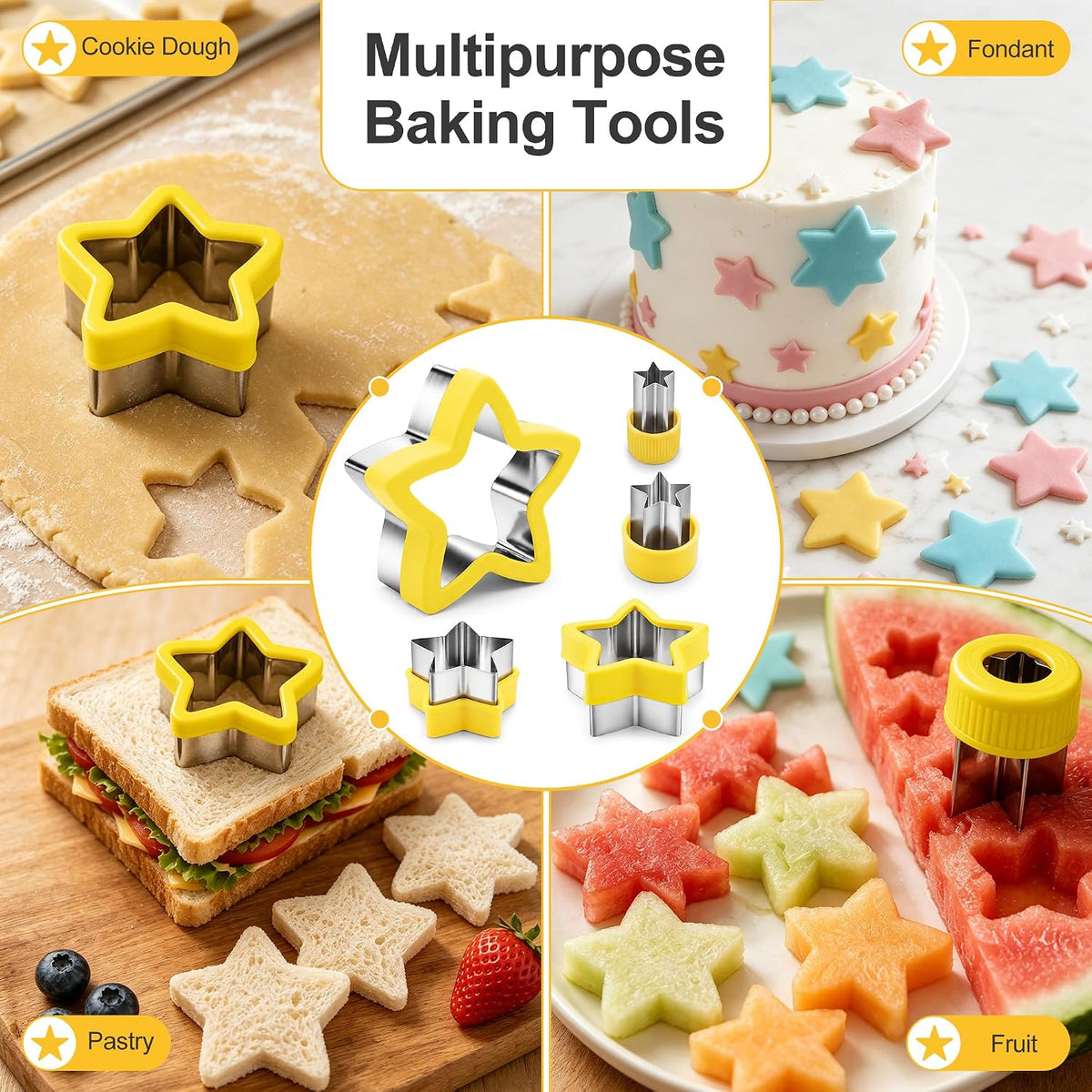 HOOMIL 12 Pcs Round Cookie Cutters, 1 to 4.5 Inch Graduated Set