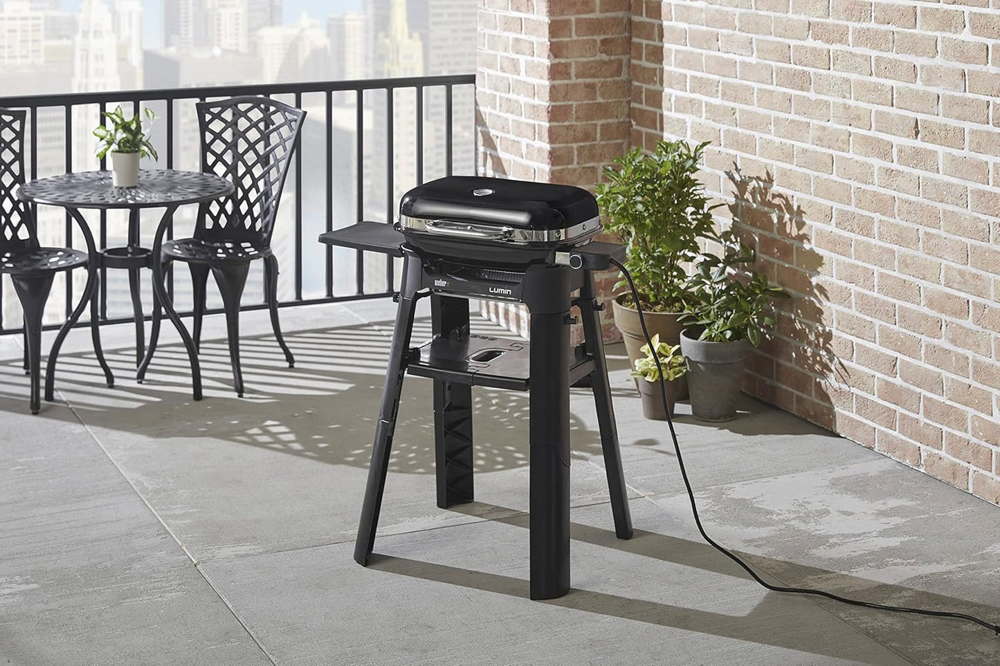Weber Lumin Compact Outdoor Electric Barbecue Grill, Light Green - Great Small Spaces such as Patios, Balconies, and Decks, Portable and Convenient
