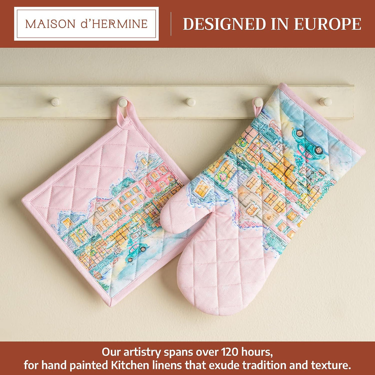 Maison d' Hermine Pot Holders 100% Cotton Potholders (8" x 8") - Colors A