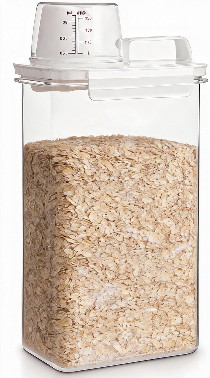Rice Storage Container, Airtight Rice Container, 3-5 Lbs Cereal Storage Container, Cat Dog Food Storage Container, BPA Free Portable Cereal Container for Home Kitchen Rice, Soybean Food Storage