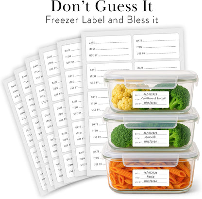 SAVVY & SORTED Expiration Date Pantry Labels, 160 Waterproof Food Expiration Date Label for Containers, Kitchen Stickers for Food Freshness, Use by Meal Prep Labels, Best By Write On Labels