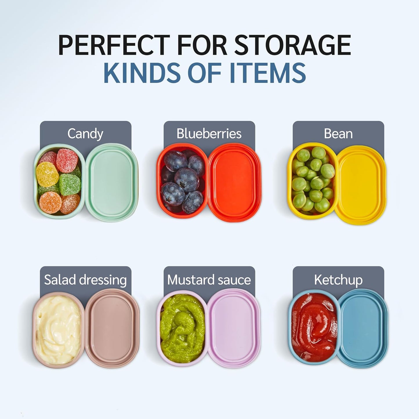 ISSEVE 12Pcs/Set Nesting Silicone Food Storage Containers with Lids, BPA Free Reusable Meal Prep Silicone Containers Airtight, Freezer Dishwasher Safe (33.8oz, 20oz, 10oz, 6.7oz, 1.3oz)