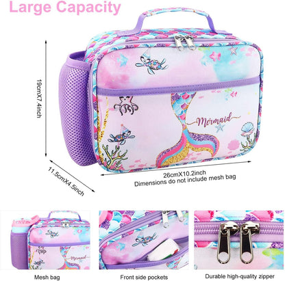 RHCPFOVR Kids Lunch Bag - Insulated Lunch Box for Boys Girls,Washable Lunch Bag and Reusable Toddler Leak-proof Lunchbox for School and Daycare - Colors A