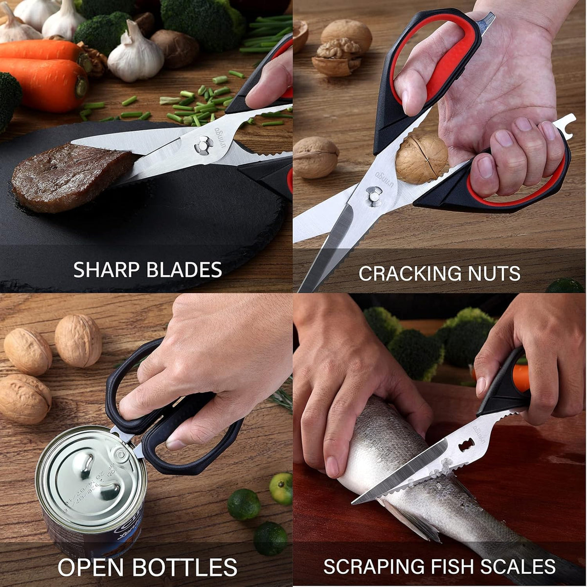 LIVINGO Kitchen Scissors 9.25" All Purpose Poultry Shears 2 Pack