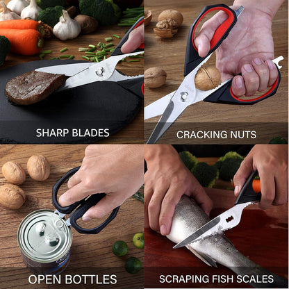 LIVINGO Kitchen Scissors 9.25" All Purpose Poultry Shears 2 Pack