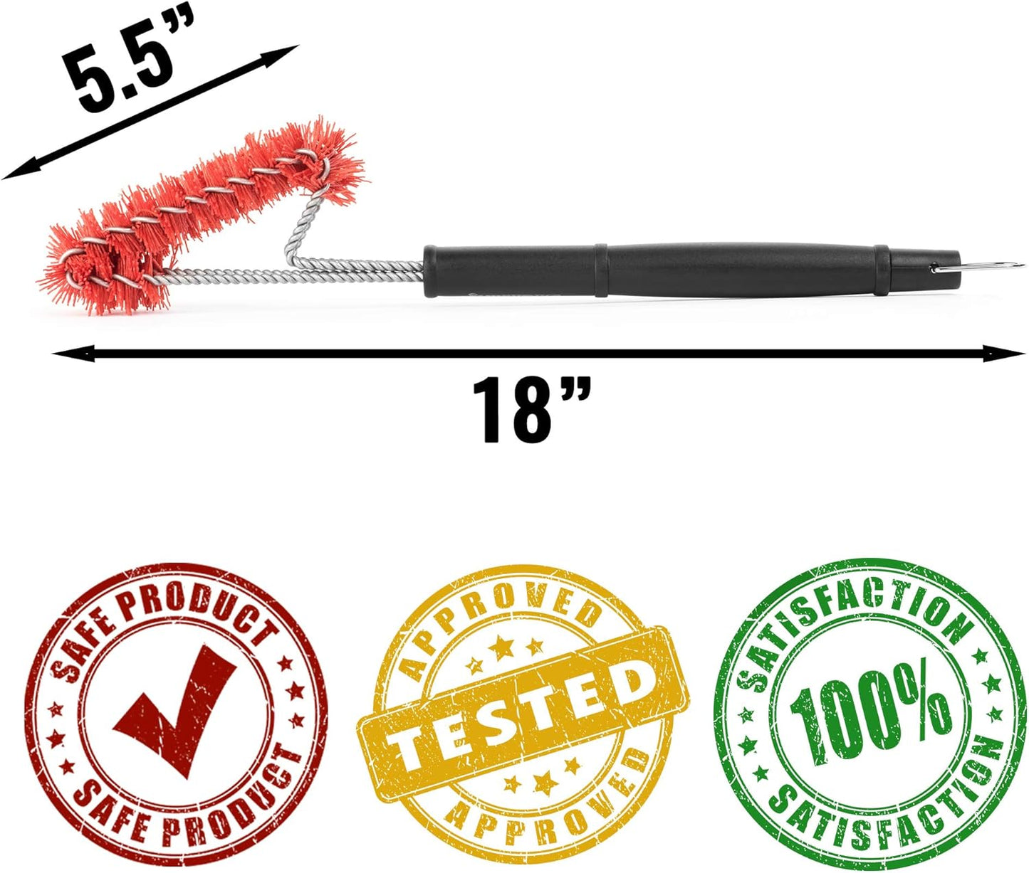 Grillaholics Grill Brush for Outdoor Grill - Safe Bristle Free BBQ Brush with Built-in Scraper – The Perfect Grilling Accessory for Cleaner Grilling