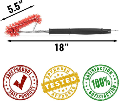 Grillaholics Grill Brush for Outdoor Grill - Safe Bristle Free BBQ Brush with Built-in Scraper – The Perfect Grilling Accessory for Cleaner Grilling