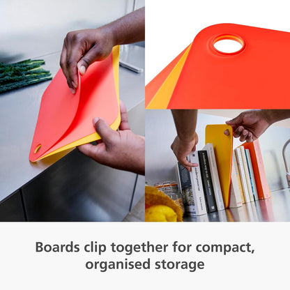 Joseph Joseph Pop Flexible Cutting Board Chopping Mats, 3-Piece Set