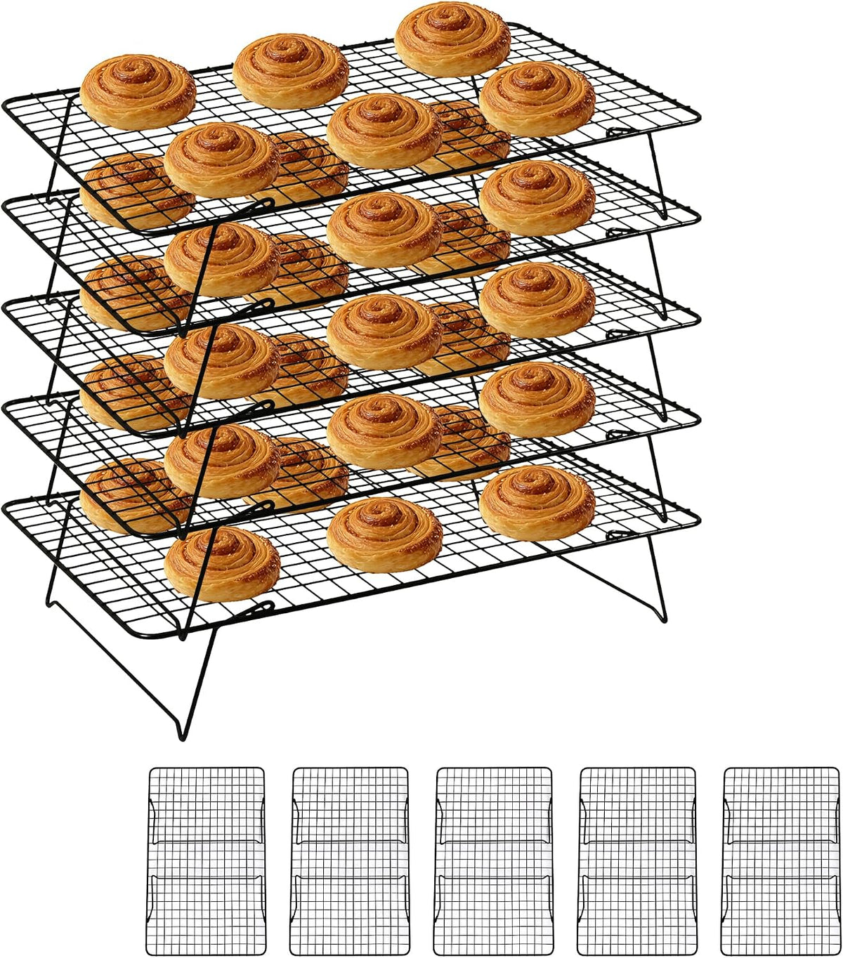 Cooling Rack 16"x10", 3-Tier Stackable & Collapsible Cooling Racks