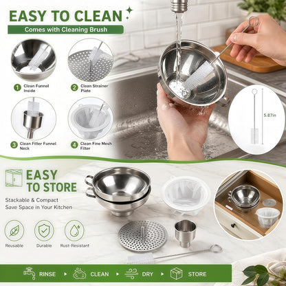 5 Pack Stainless Steel Canning Funnel for Filling Mason Jar