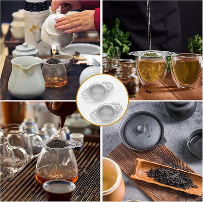 Tea Strainers with Drip Bowls, Gold, 2 Pack