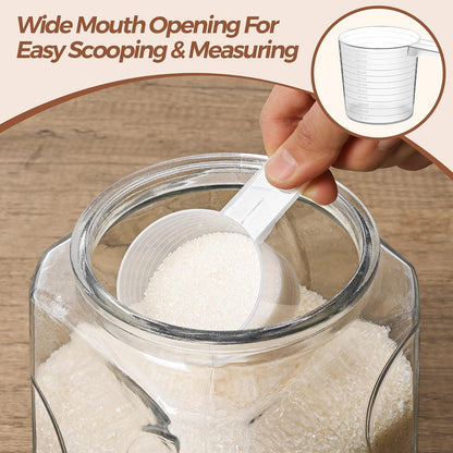 ComSaf 78oz Large Glass Storage Container with Airtight Lid, Thick Square Flour and Sugar Jar for Pantry Organization, Wide Mouth Glass Canister for Rice, Pasta, Cereal, Laundry Detergent