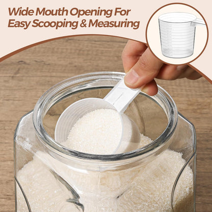 ComSaf Large Square Glass Pantry Jar with Lid 78 oz Wide Mouth | Flour sugar rice, Pasta cereal, Laundry detergent, Pantry organization, Large capacity, Cabinet organization, Dry goods