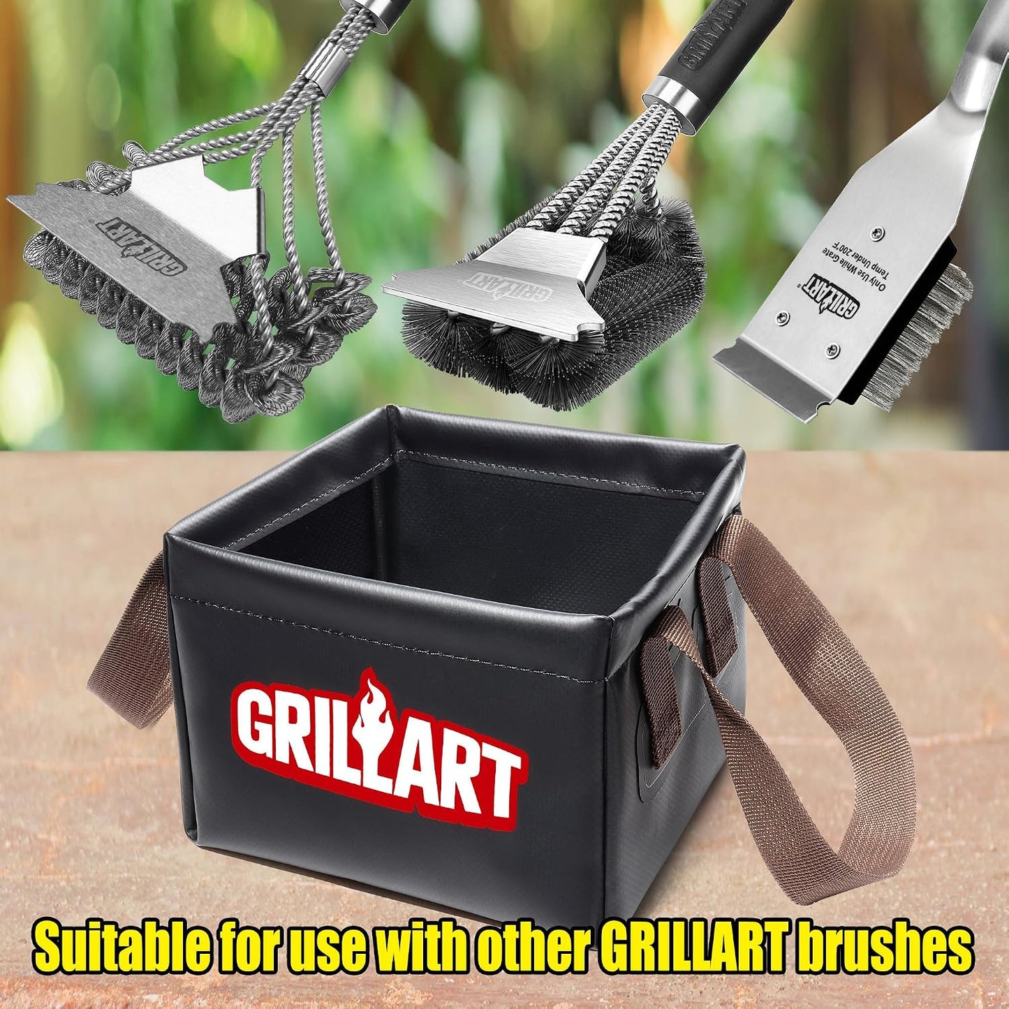 GRILLART Grill Brush Bristle Free, SteamWizards [Safe & Efficient] Grill Cleaner Brush for All Grill Grates, Replaceable Pad BBQ Grill Brush for Outdoor Grill, Grill Accessories, Gifts for Men/Dad