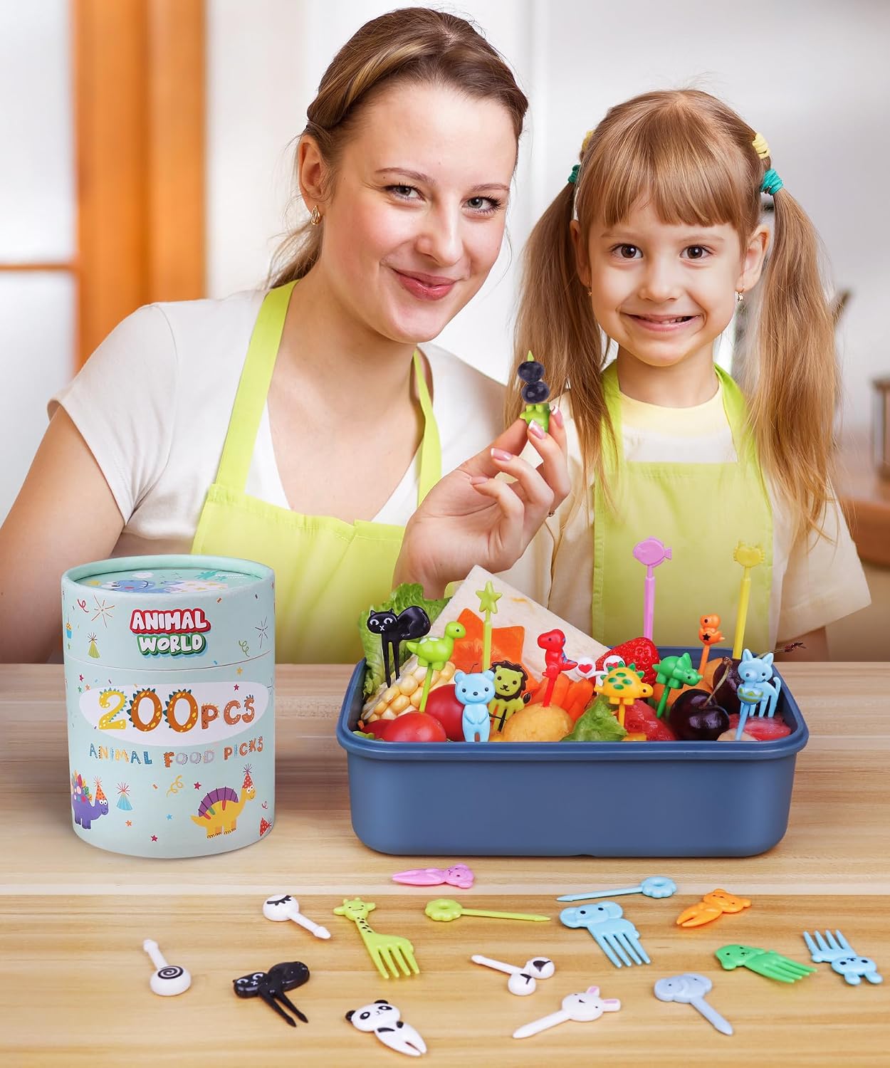 160PCS Food Picks for Kids with Storage Box, Kids Lunch Accessories for Bento Box, Animal Kids Food Picks for Picky Eater, Cute Toothpicks for Food Fruit, Fun Toddler Food Picks - BPA Free