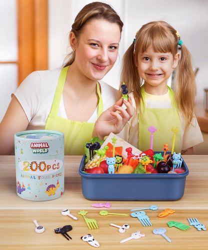 160PCS Food Picks for Kids with Storage Box, Kids Lunch Accessories for Bento Box, Animal Kids Food Picks for Picky Eater, Cute Toothpicks for Food Fruit, Fun Toddler Food Picks - BPA Free