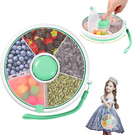 Veggie Tray with Lid for Fridge - Reusable Snack Containers, Party Serving Trays with Handles, Snackle Box for Kids & Adults, BPA-Free Fruit & Vegetable Storage Containers (Pink)