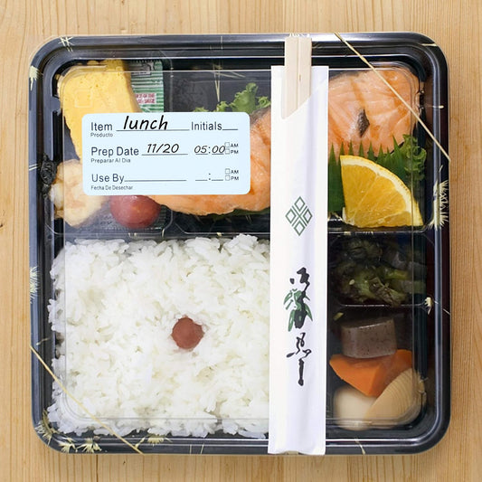 500pcs 1x2 Inch Removable Shelf Life Labels for Food Rotation Use by Food Preparation Stickers Expiration Prep Date Total 500 Labels Per Roll (Black)