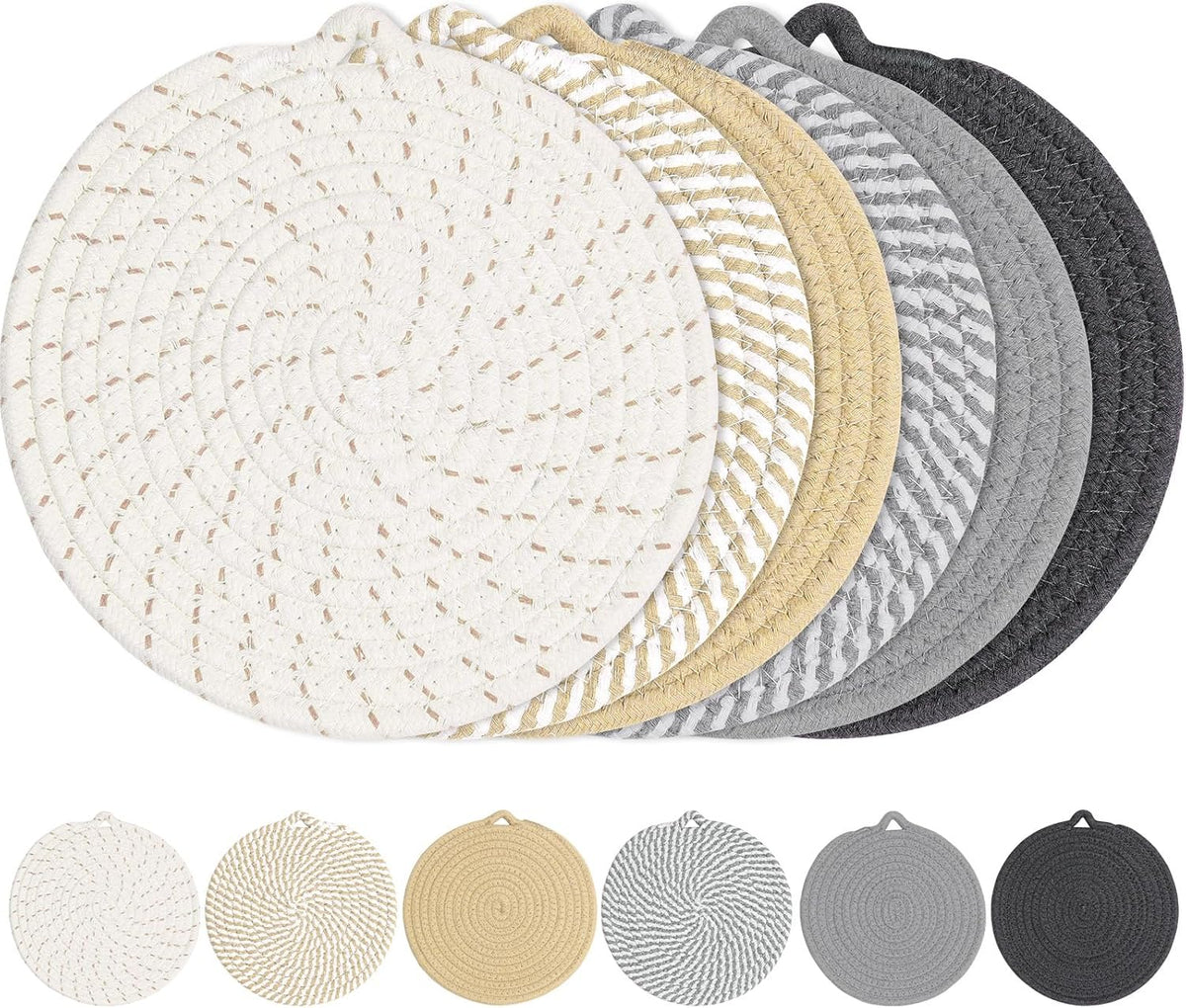 7" Trivets for Hot Dishes, 6 Pack Trivets for Hot Pots and Pans