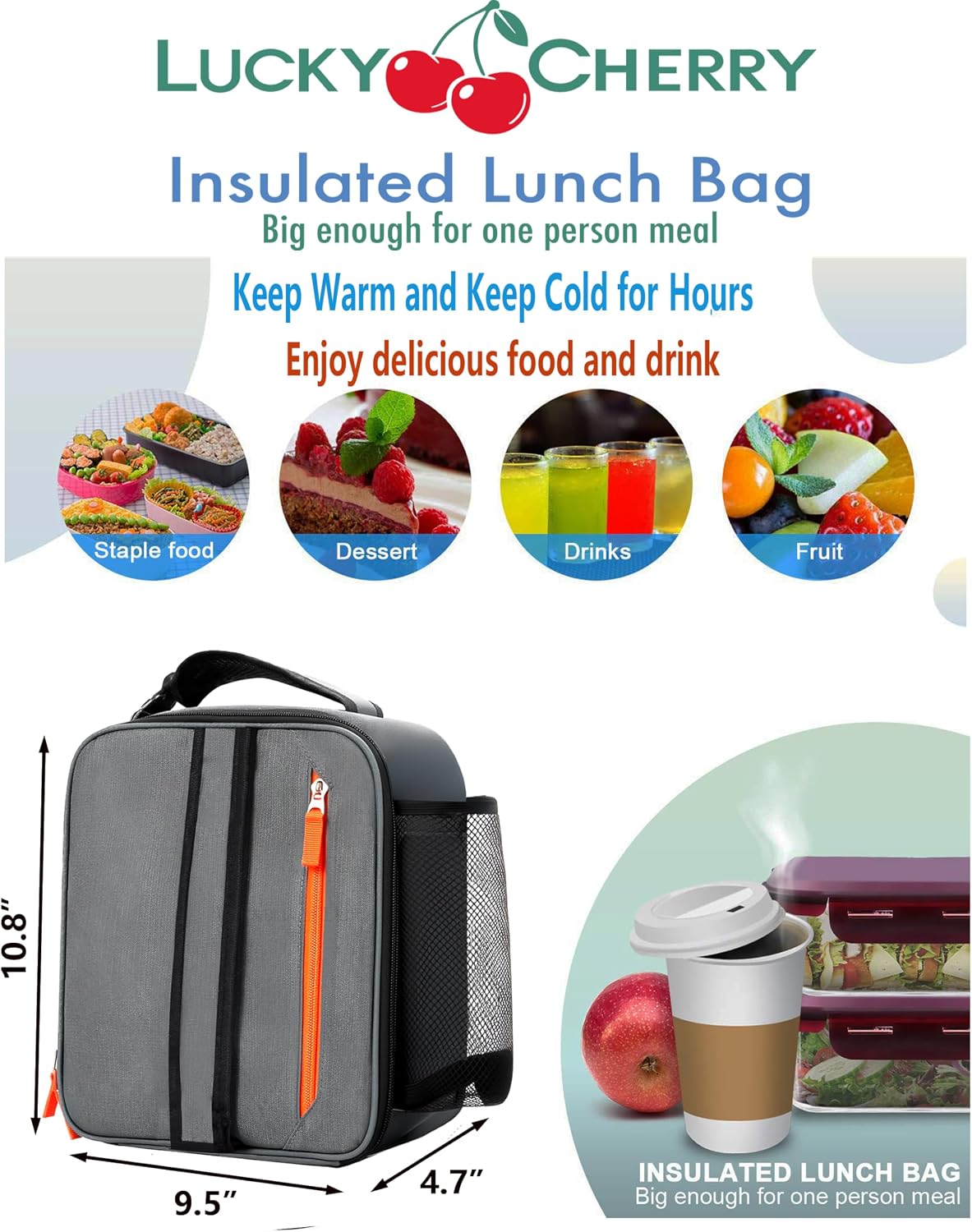 Lunch Box Insulated Lunch bag for Men Teen Kids Boys Adult Portable Stylish Small Lunchbox Special Design for Working Office school Picnic