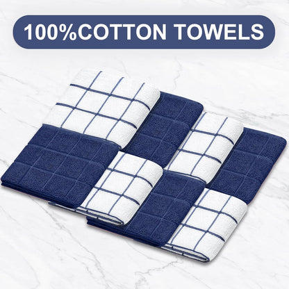 Oven Mitts Kitchen Towels and Dishcloths Pot Holders Sets, Oven Gloves Kitchen Dish Towels 500 Degree Heat Resistant Potholders with Non-Slip Silicone Surface for Cooking, Grilling, Baking-Gray