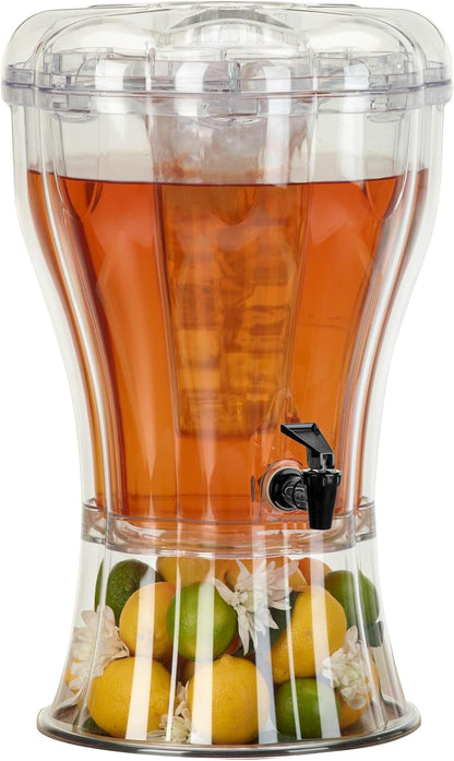 Buddeez 3.5 Gallon Beverage Dispenser with Stand - BPA-Free Tritan Drink Dispenser with Spigot, Ice Cone & Chalkboard Label for Parties, Weddings and Events
