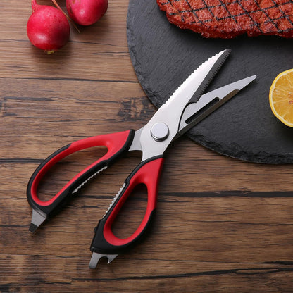 Kitchen Scissors for Food Heavy Duty, All Purpose Kitchen Shears that Come Apart Dishwasher Safe, Sharp Stainless Steel Cooking Scissors for Meat, Poultry, Fish (Grey)
