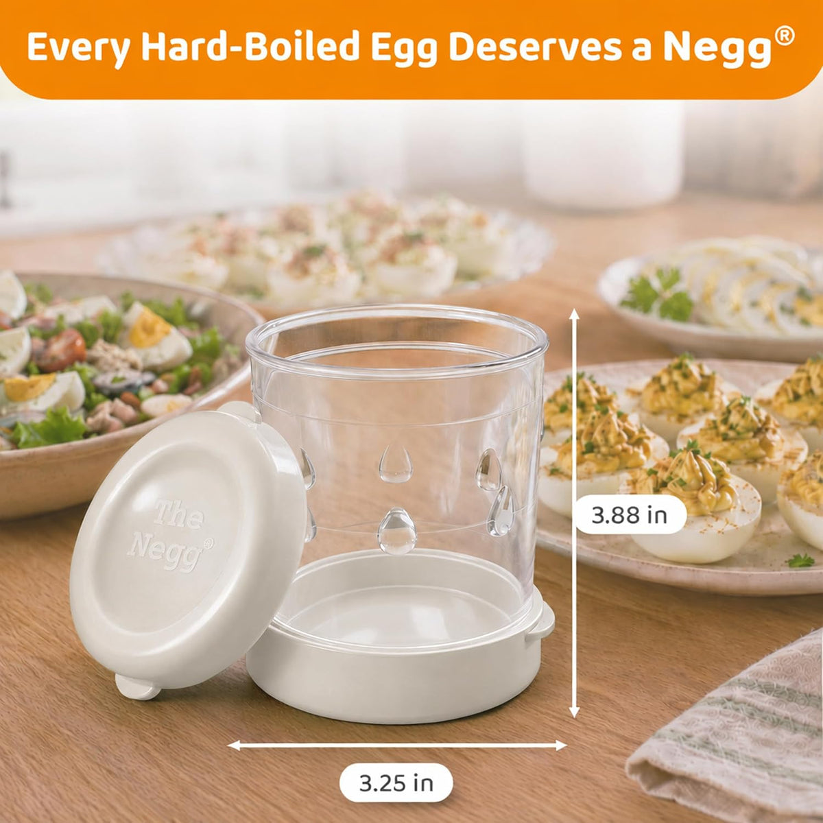 The Negg Boiled Egg Peeler - White