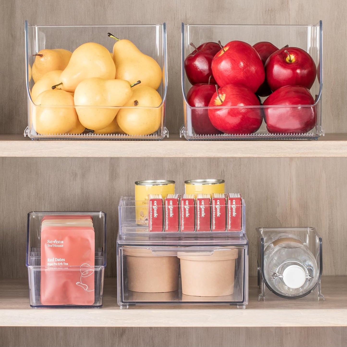 iDesign Open-Front Storage Bin - All-Purpose Bin for Kitchen, Bathroom, or Office - Clear - Made in USA
