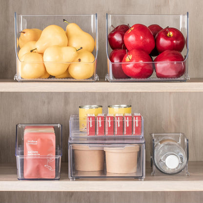 iDesign Open-Front Storage Bin - All-Purpose Bin for Kitchen, Bathroom, or Office - Clear - Made in USA