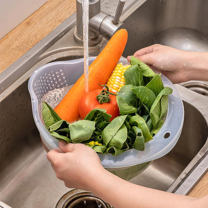 DOPMEP Rice Washer Strainer Bowl, Stainless Steel Colander with Side Drainers - Ideal for Soaking, Washing, Cleaning, and Rinsing Rice, Fruits, Vegetables & Beans, Versatile Kitchen Tool