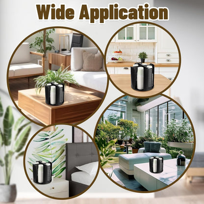 2 Pcs Rotating Paper Cup Dispenser, Cup Holder with 4 Compartments, Disposable Coffee Cup Dispenser Removable, Plastic Cup Storage & Lid Holder for Countertops, Kitchen, Coffee Stations (Black)