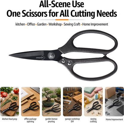 BoFuYuan Heavy Duty Scissors for Cutting Carpet Cardboard Leather Fabric