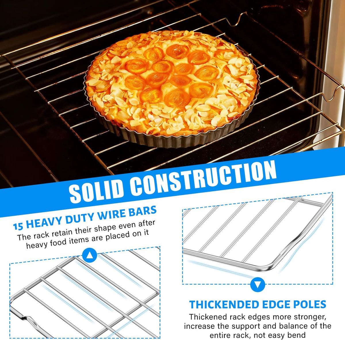 316496201 Heavy Duty Stove Oven Rack for Frigidaire Oven Rack Replacement 24.2" X 16" Stove Wire Shelf Frigidaire Range/Stove/Oven Rack 316496201,Kenmore Induction Stove Oven Racks,Stainless Steel