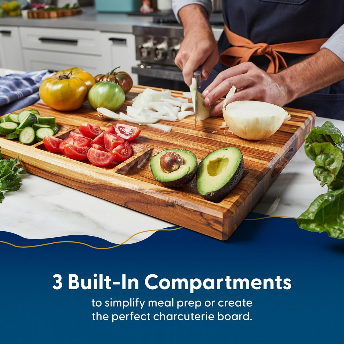 Sonder Los Angeles Doheny Wood Cutting Board Set | Acacia Edge Grain Cutting Board for Kitchen with Juice Groove | Perfect for Compact Daily Use | Gift Box Included | 14x10x1 in & 12x8x1 in