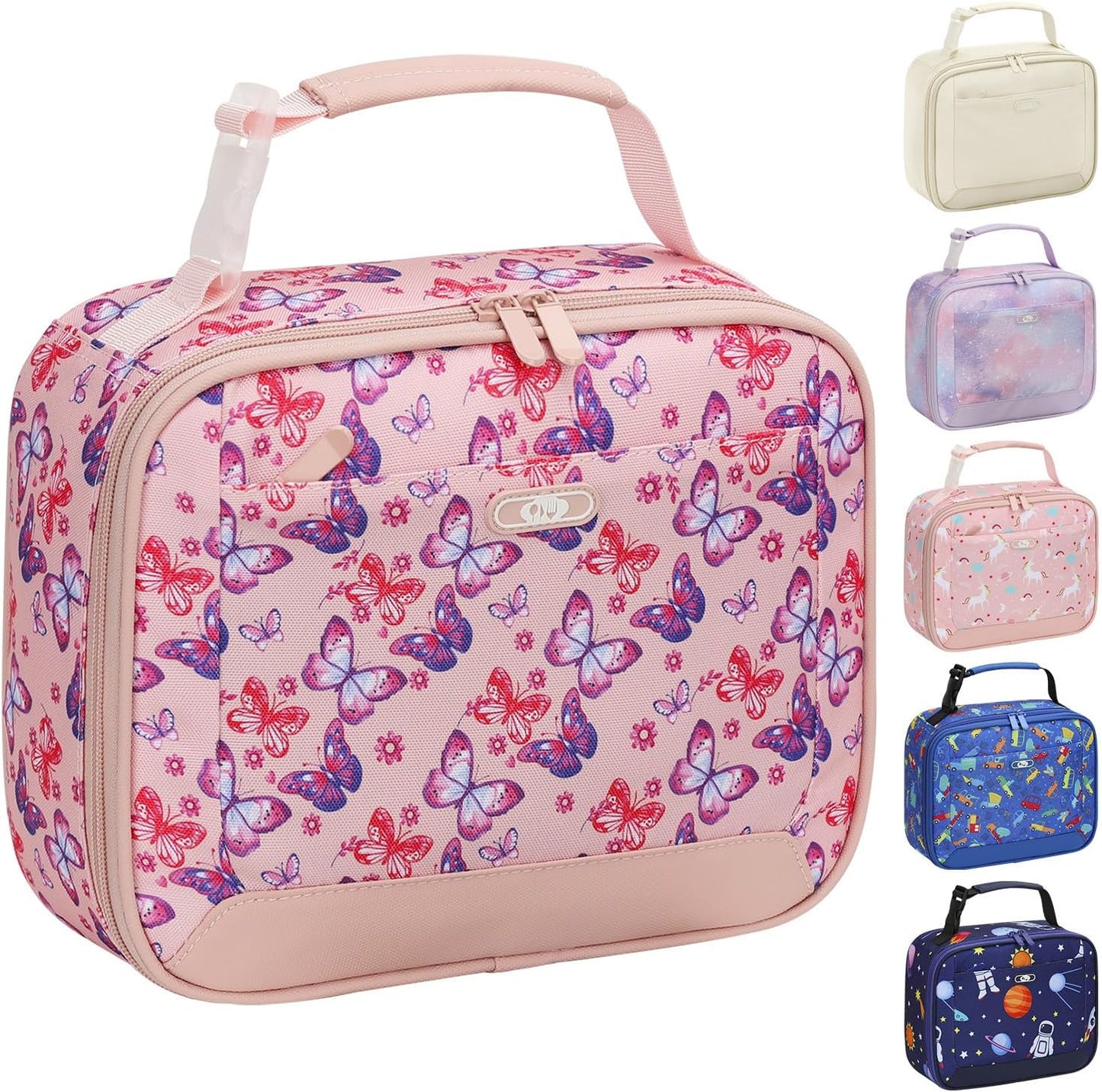 Lunch Box Kids Insulated Lunch Bag for Boys Girls Cute Reusable Lunch Tote Bag Waterproof Portable Thermal Lunch Box Kids for School Picnic Travel Black