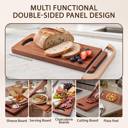 Bread Knife and Cutting Board Kit,with Adjustable Thickness