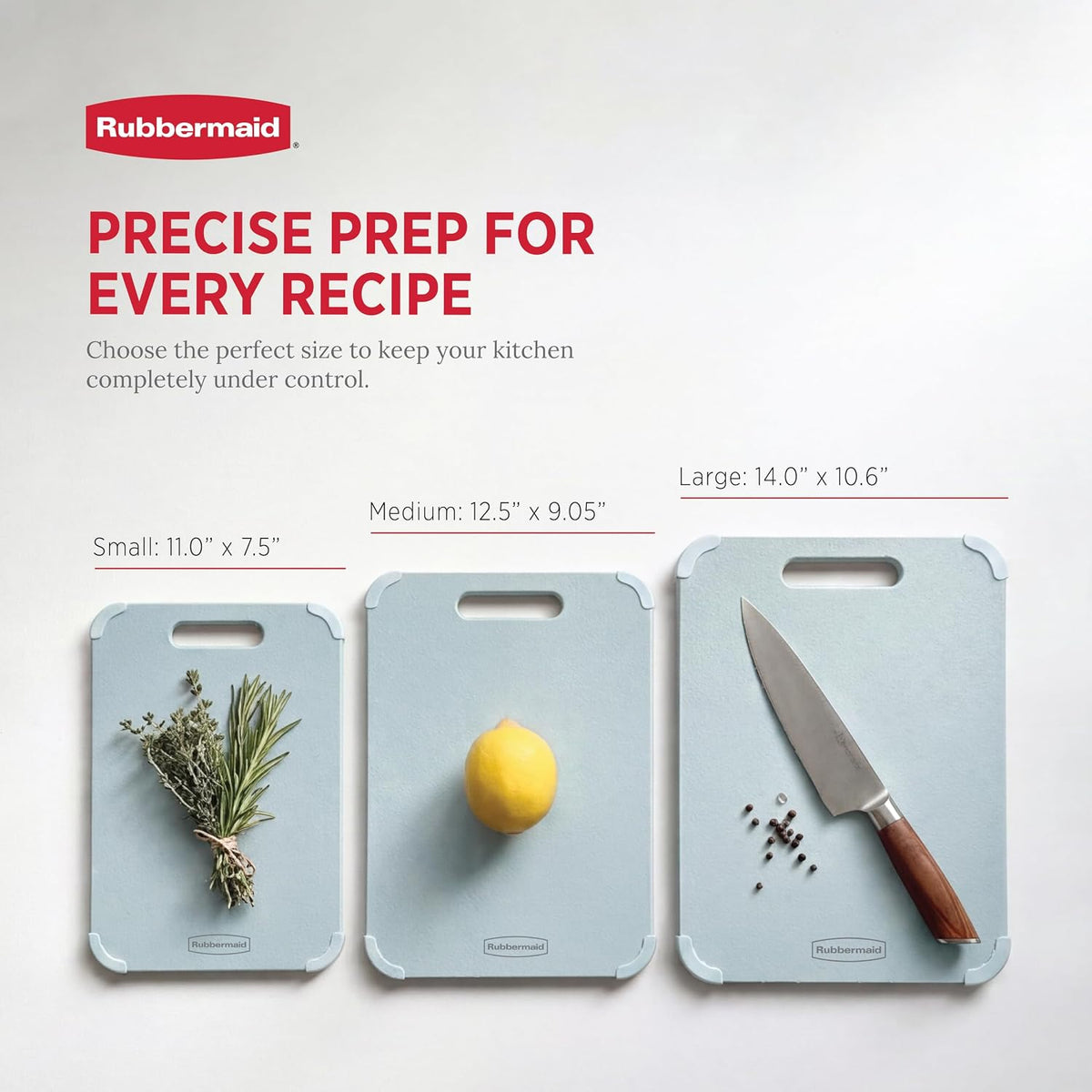 Rubbermaid 3pc Reversible Wheat Fiber Cutting Board Set | BPA Free Non Toxic Cutting Boards for Kitchen – Dishwasher Safe, Non-Slip Corners & Lightweight | For Meat, Veggies & Fruits