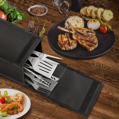 2 PCS Upgraded Grill Tool Storage Caddy, Hollow Design - Automatic Drainage, Storage and Grilling in One, 20 X 6 X 6 Grill Utensil Storage Holder for Barbecue Restaurant, Family, Camping