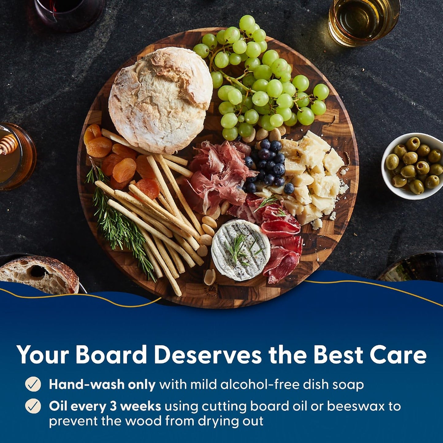 Sonder Los Angeles Doheny Wood Cutting Board Set | Acacia Edge Grain Cutting Board for Kitchen with Juice Groove | Perfect for Compact Daily Use | Gift Box Included | 14x10x1 in & 12x8x1 in