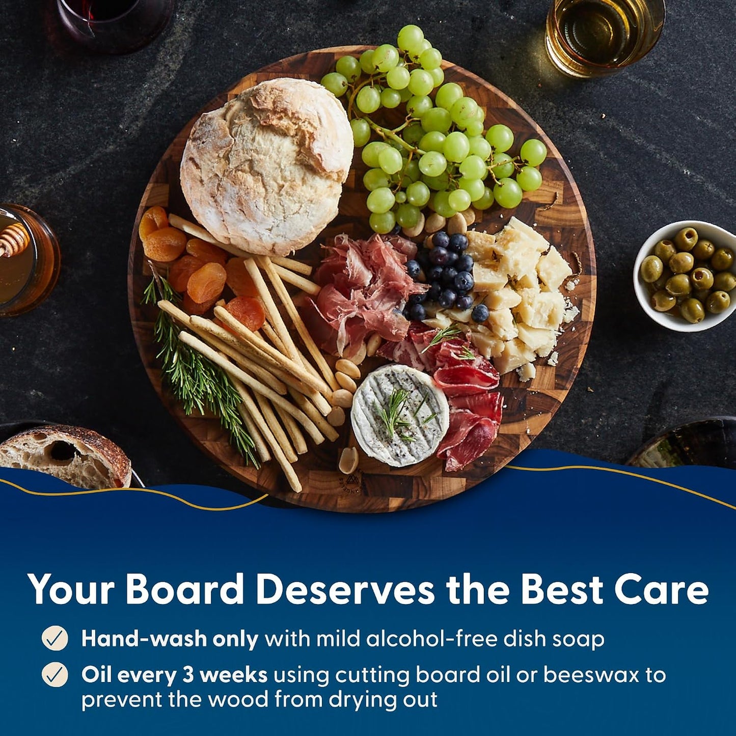 Sonder Los Angeles Doheny Wood Cutting Board Set | Acacia Edge Grain Cutting Board for Kitchen with Juice Groove | Perfect for Compact Daily Use | Gift Box Included | 14x10x1 in & 12x8x1 in