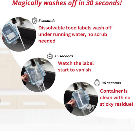 2x3 Dissolvable Food Labels, 1000 Label Stickers, Bottle Labels for Storage Bins, Sticker Labels for Food containers, (1000, Blue)