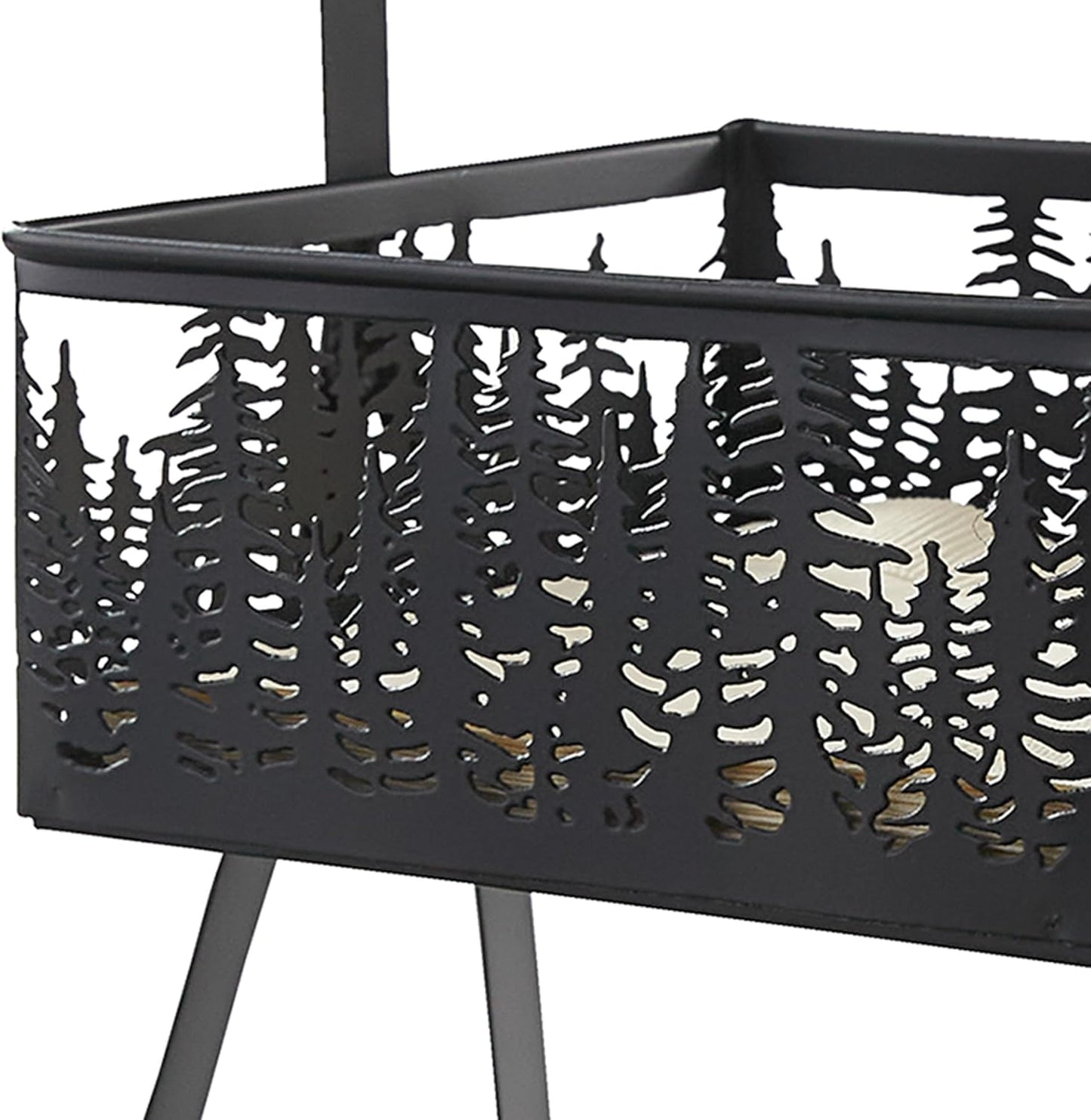 Park Designs Tree Tops Two Tier Napkin Holder, Lodge Metal Tiered Tabletop Storage, Cabin Dual Serving Caddy Organizer
