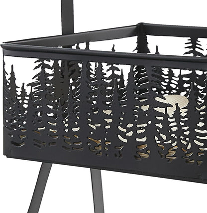 Park Designs Tree Tops Two Tier Napkin Holder, Lodge Metal Tiered Tabletop Storage, Cabin Dual Serving Caddy Organizer