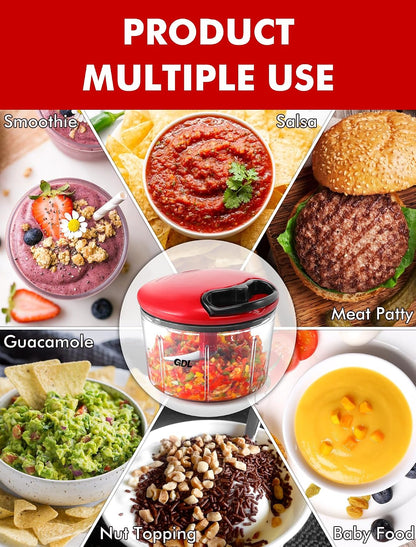 GDL Food Chopper, Vegetable Chopper, Pull String Onion Chopper Dicer, 800ML