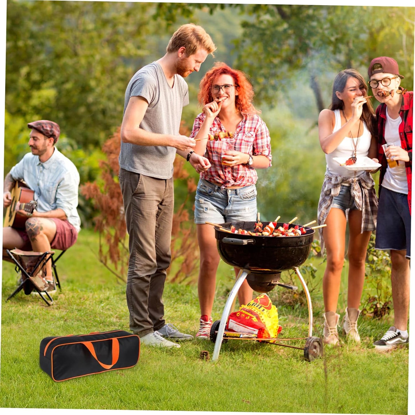 Homoyoyo Grill Tools Set Organizer Large Capacity Bbq Accessories Storage Bag for Camping