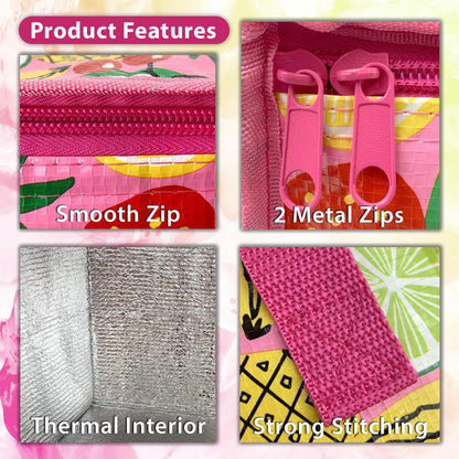 Fashion Stationery Insulated Lunch Bag Kids Lunch Box Folding Reusable Lunchbags for Girls or Boys Lunch Box for School, Beach or Travel Small Cooler or Picnic Coolers